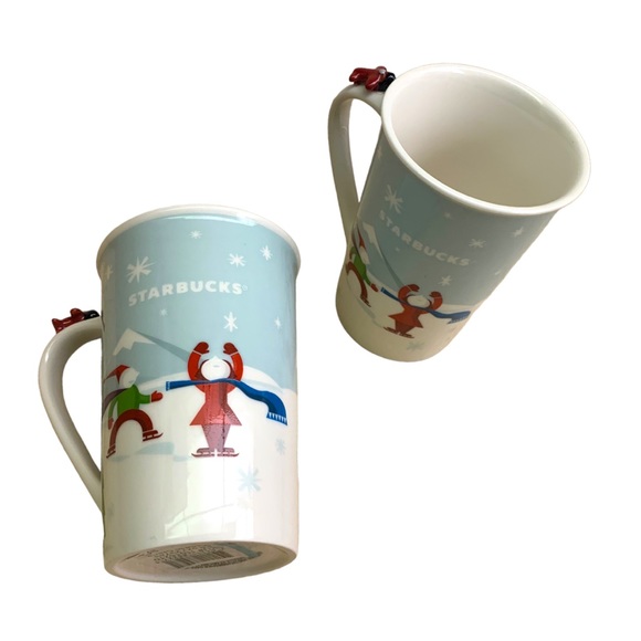 NWT Starbucks 2021 Snow Day Dog on Sled Ice Skaters Biplane Collectible Mug Cups - Picture 9 of 12